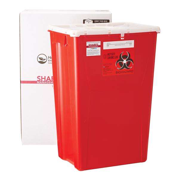 Mailer System Sharps Sharps Management 18gal Large Plastic Red/White Ea
